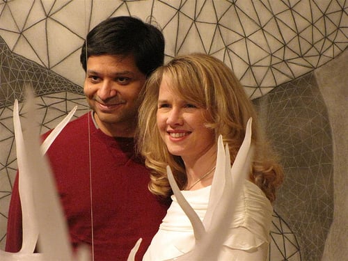 Dharmesh, Kirsten, HubSpot Holiday Party
