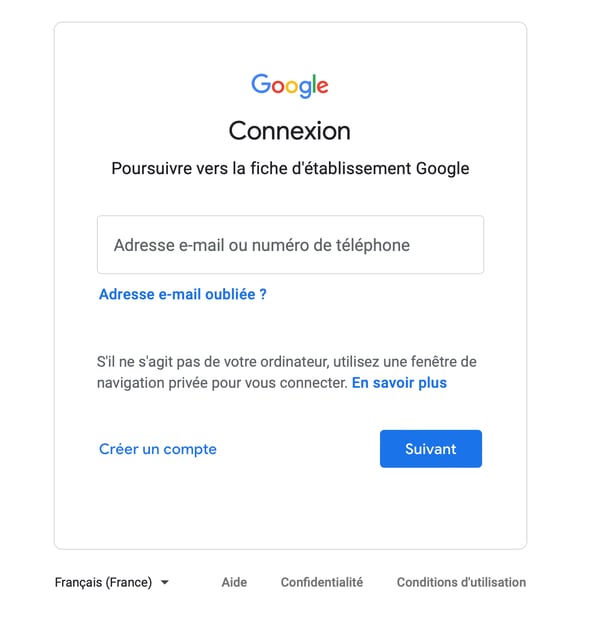 connexion google