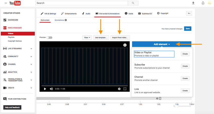how to add youtube end screen how to add youtube end screen