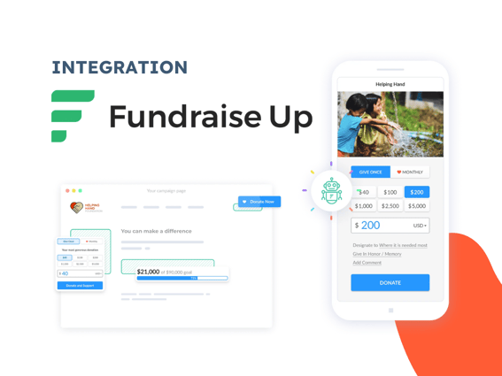Images of Fundraise Up's fundraising software.