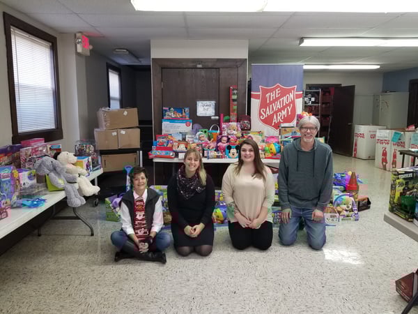 The Dake service team volunteering at Toys for Tots