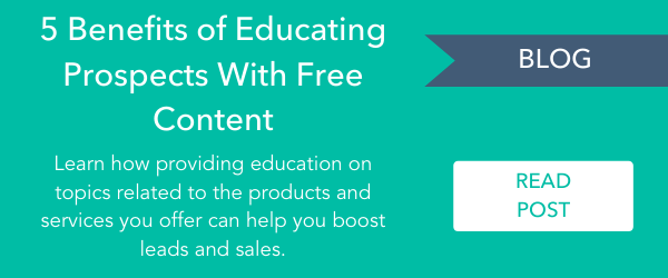 - Blog: 5 Benefits of Educating Prospects With Free Content > Learn how providing education on topics related to the products and services you offer can help you boost leads and sales