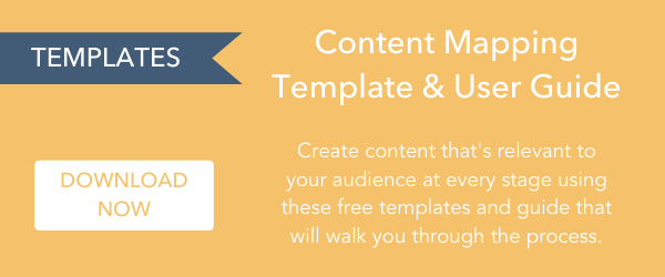 - Templates: Content Mapping Template & User Guide > Create content that's relevant to your audience at every stage using these free templates and guide that will walk you through the process