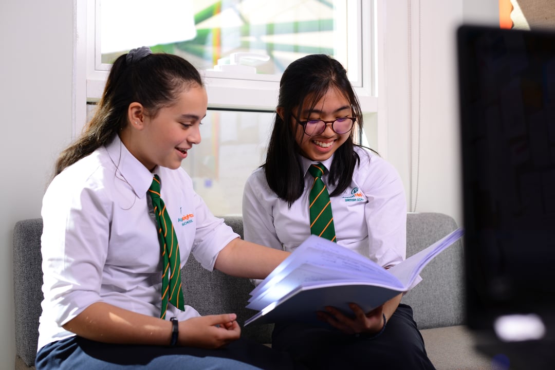 Two students studying
