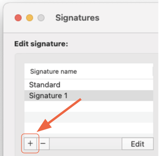 Add a signature and name it