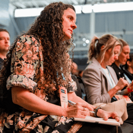 Attendee taking notes at INBOUND