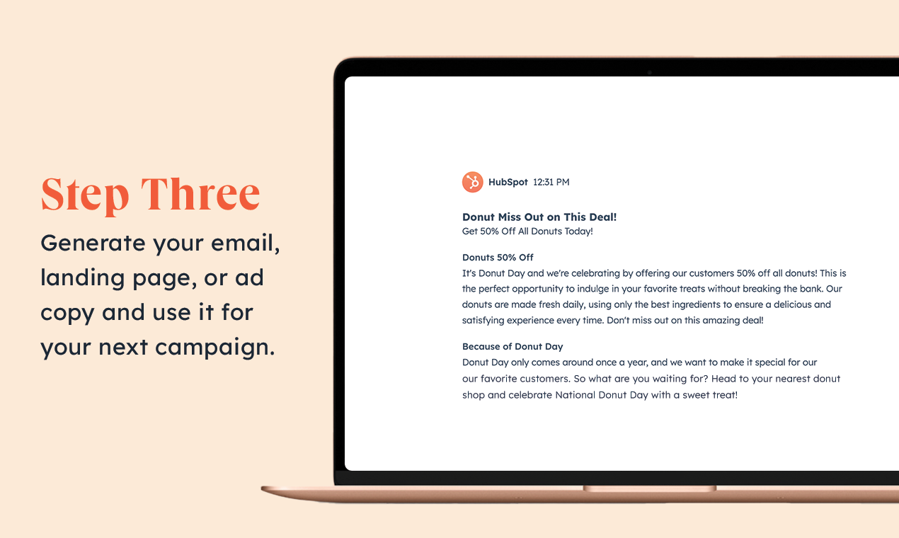 Campaign Assistant: Generate landing page, email, or ad assets