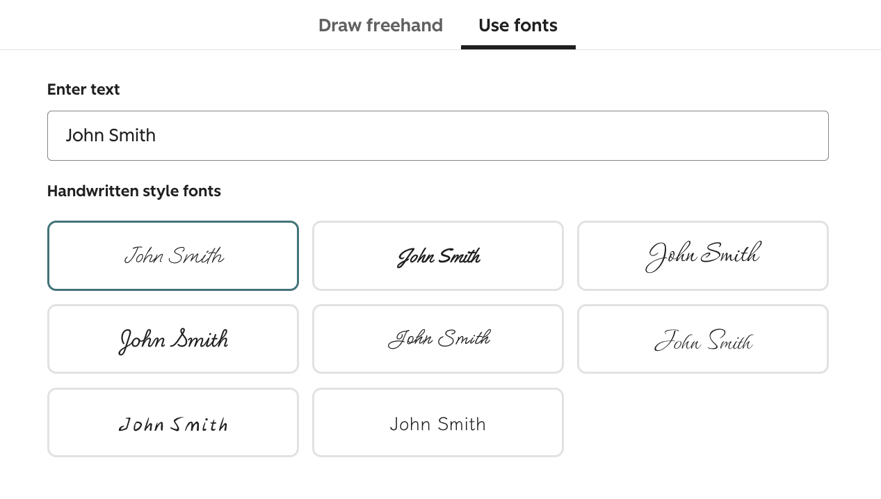 Choose from handwritten fonts