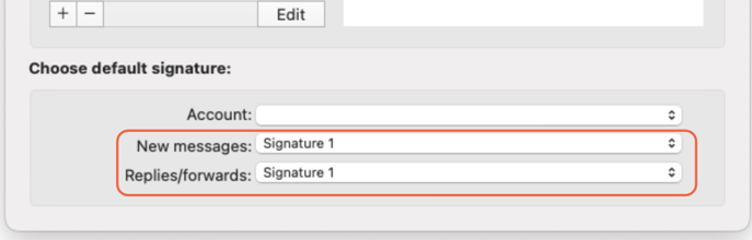 Choose which messages you want your signature applied to