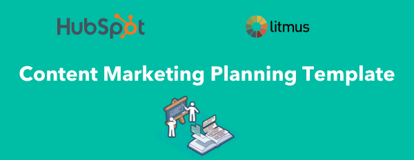 Content Marketing Planning Template Banner green with template title text in white