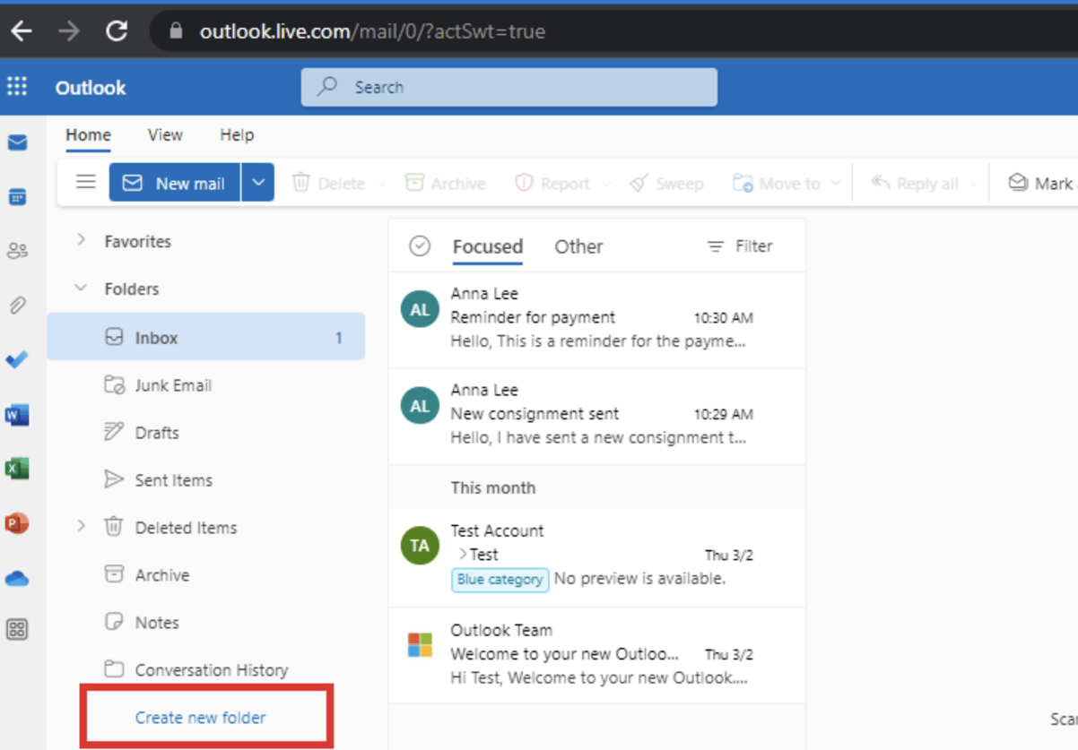 How to organize Outlook email using folders and rules