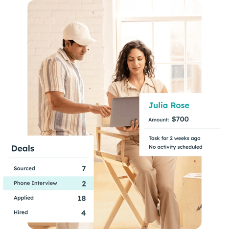 HubSpot users viewing information in HubSpot such as deal pipline data and tasks