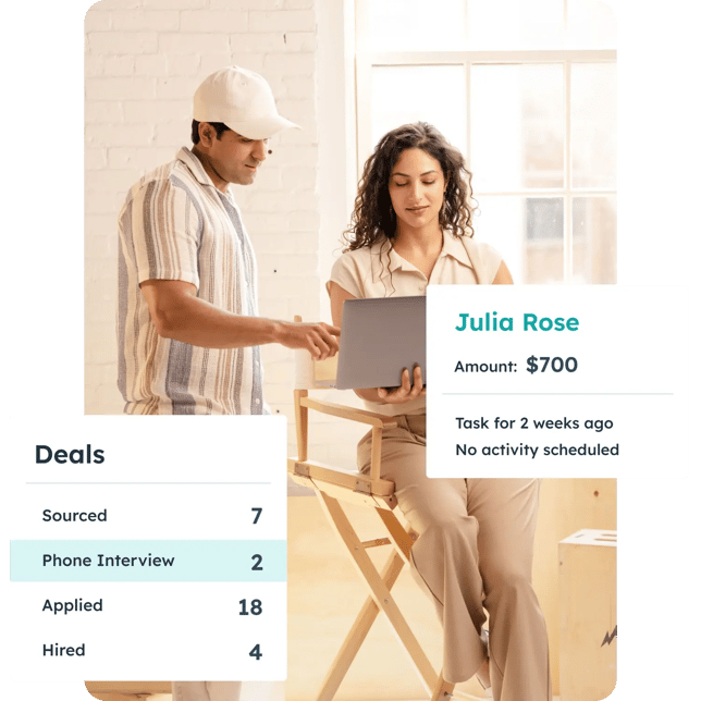 HubSpot users viewing information in HubSpot such as deal pipline data and tasks