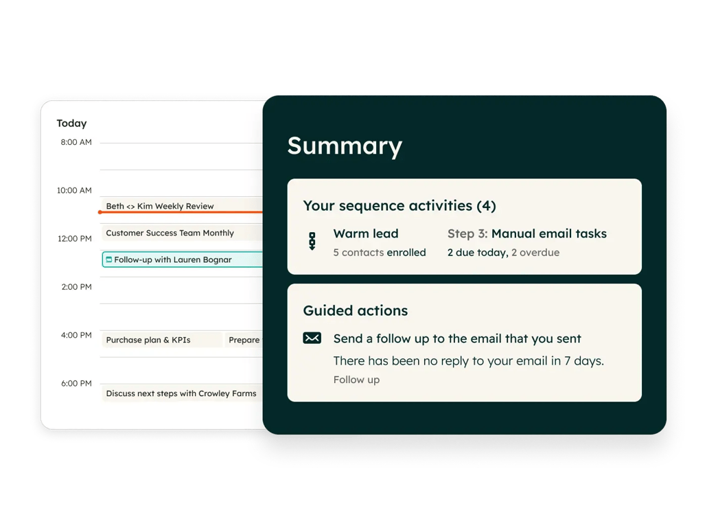 simplified user interface of sales hub's sales workspace