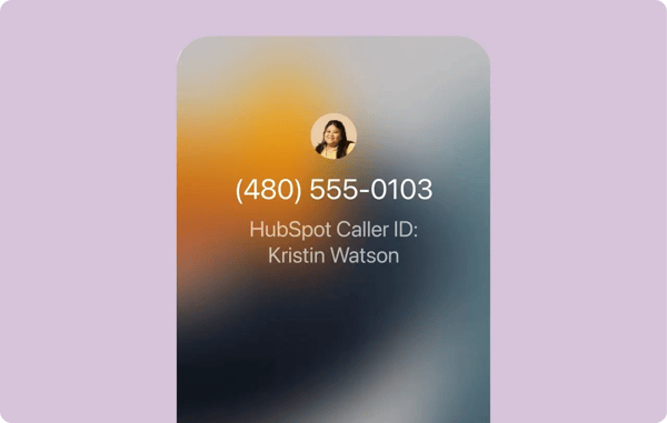 HubSpot mobile app showing caller ID
