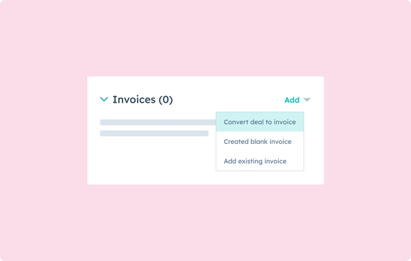 Convert deal to invoice