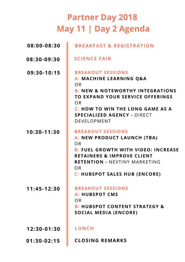 Day 2 _ Partner Day 2018 Agenda