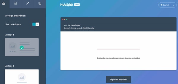 E-Mail-Signatur erstellen mit HubSpot leere Vorlage