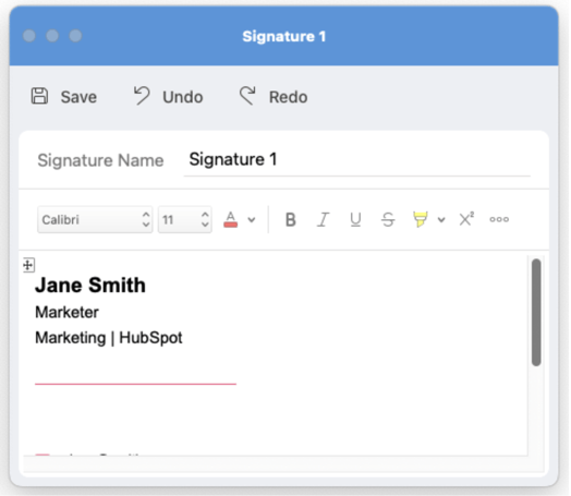Edit your new email signature