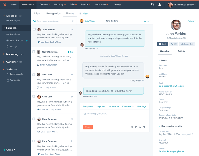 HubSpot Announces Free Conversations Tool for Multi-Channel, One-to-One  Communication at Scale