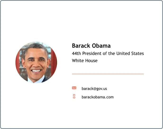 Exemplo de assinatura de e-mail Barack Obama