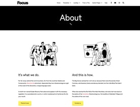 Exemple d'un template gratuit de page à propos de Focus sur HubSpot