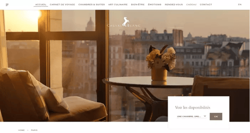 Site internet de l'hôtel Cheval Blanc