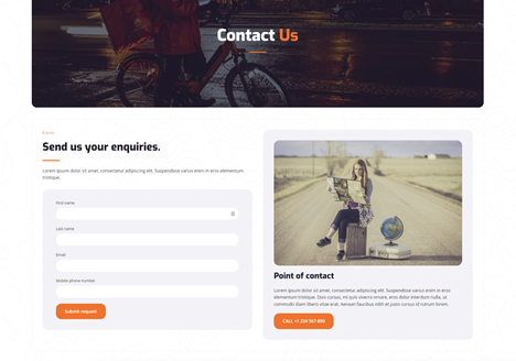 exemple template web : page contact