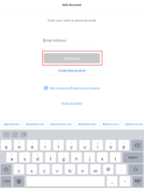 Fill in your email address and tap Add account.
