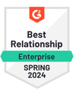 Best Relationship Enterprise Winter 2023 G2 Badge