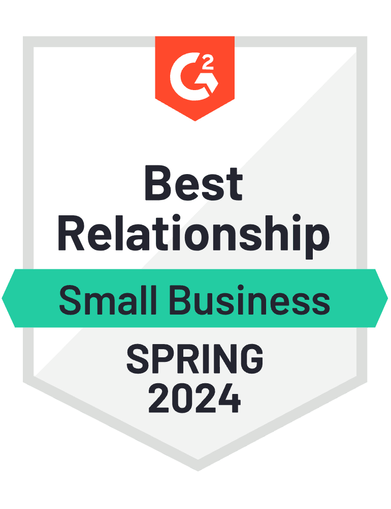 Badge G2 : Meilleure relation, entreprise, été 2023