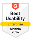 Best Usability Enterprise Winter 2023 G2 Badge
