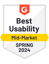 G2 badge : best usability mid-market winter 2023