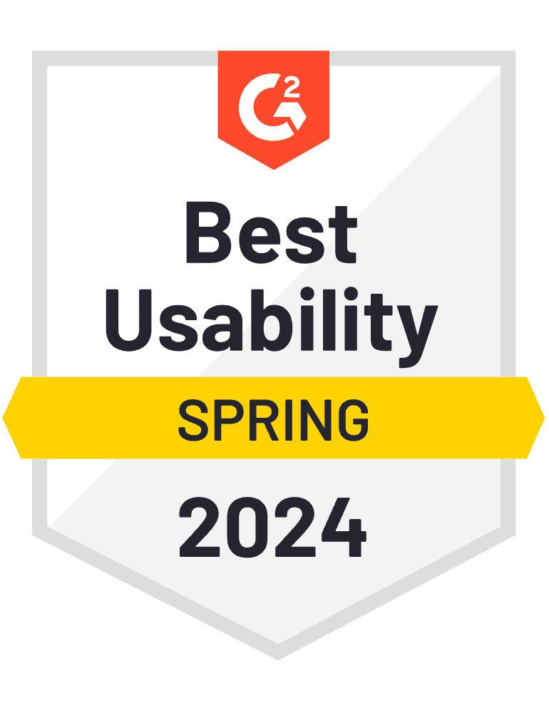 G2-Abzeichen: Best Usability, Sommer 2023