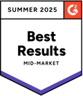 G2 Award Badge: Summer 2025 Best Results Mid-Market