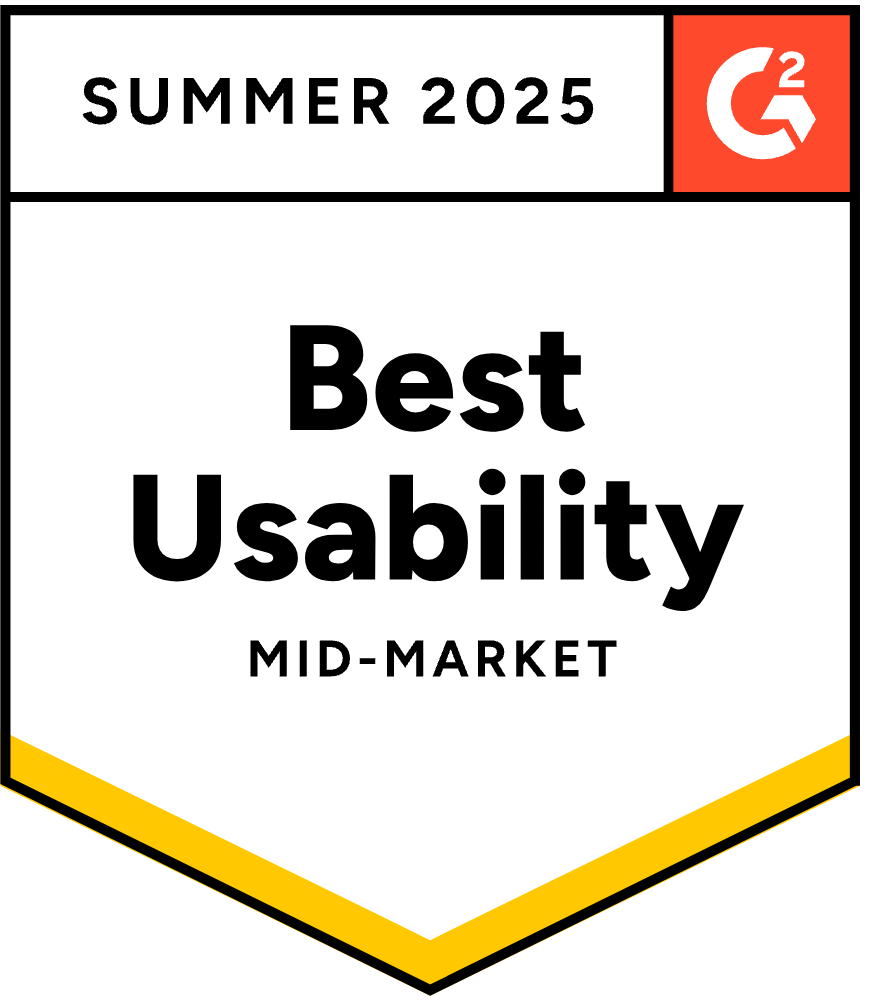 G2 badge, spring 2025, best usability, mid-market