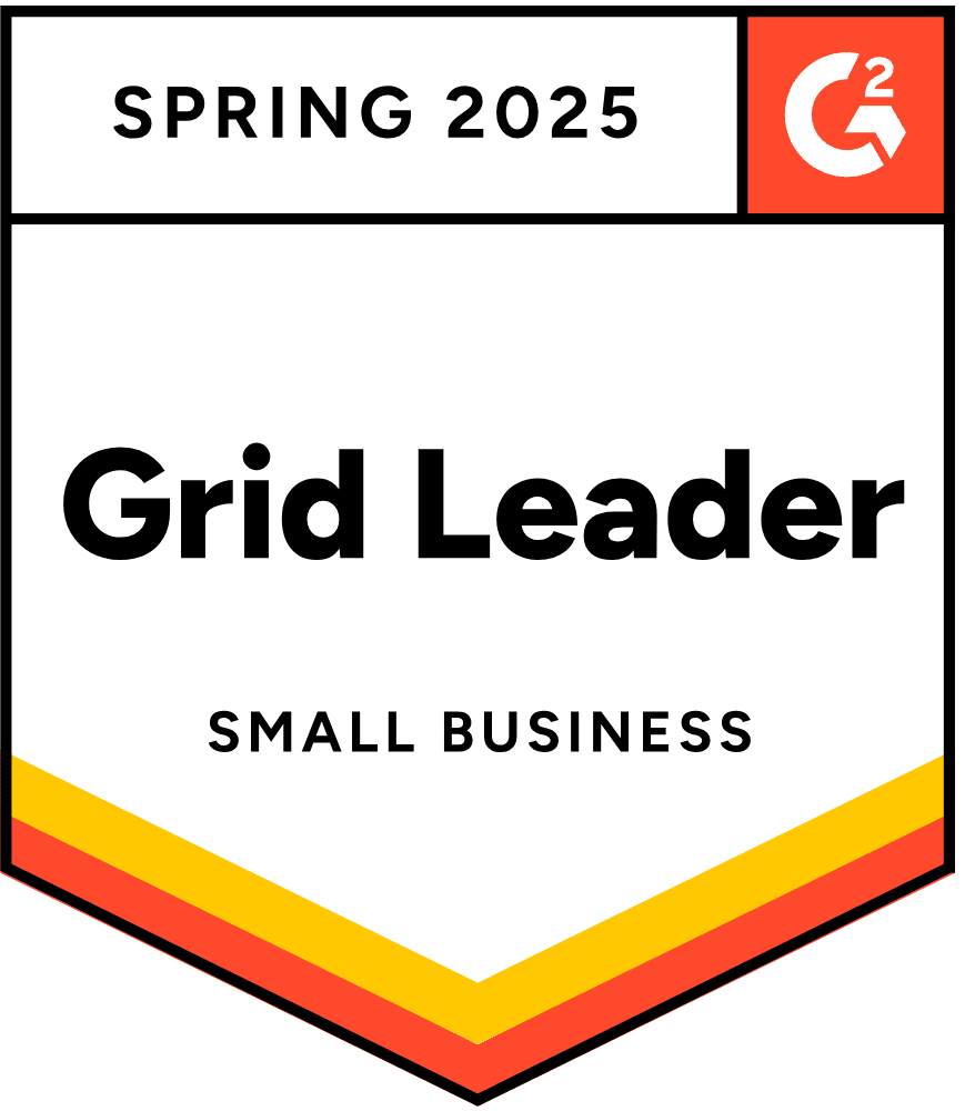 G2 Award Badge for HubSpot CRM: Small Business Grid Leader, Spring 2025