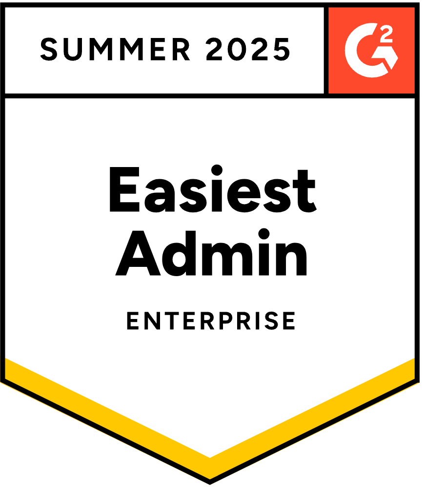G2 badge, spring 2025, easiest admin, enterprise