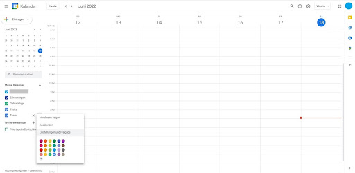 Google-Kalender Wochen Ansicht