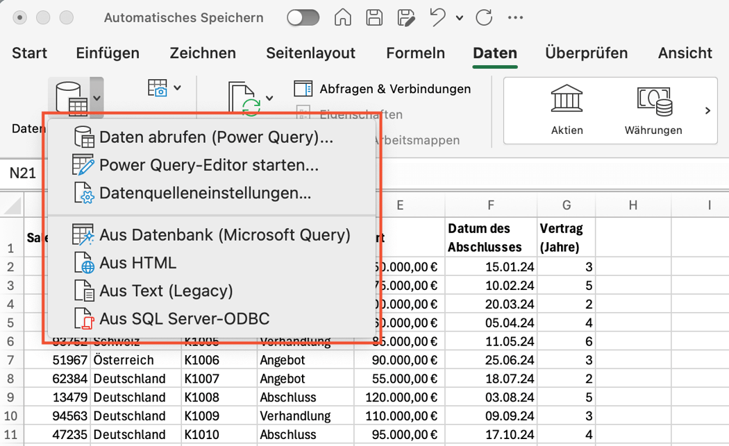 Power Query in Excel verwenden: Anleitung und Beispiel