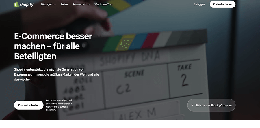 Screenshot WordPress-Alternative Shopify