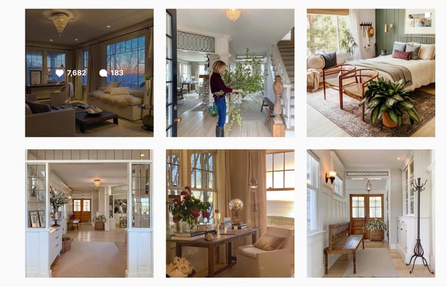 Sandra Cavallo's instagram profile featuring her interior design work