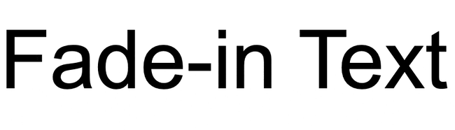 sequential animation demonstration showing objects appearing with fade in effect