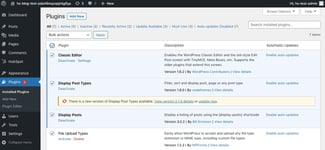 How to fix too many redirects error step #1: Check box next to plugin to select all to temporarily deactivate