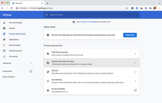 How to fix too many redirects error step #2:Click Cookies and other site data on Chrome