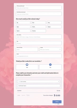 generic donation form template from mightyform