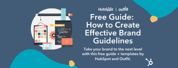 HubSpot x Outfit how to create effective brand guidelines banner with white text and blue background