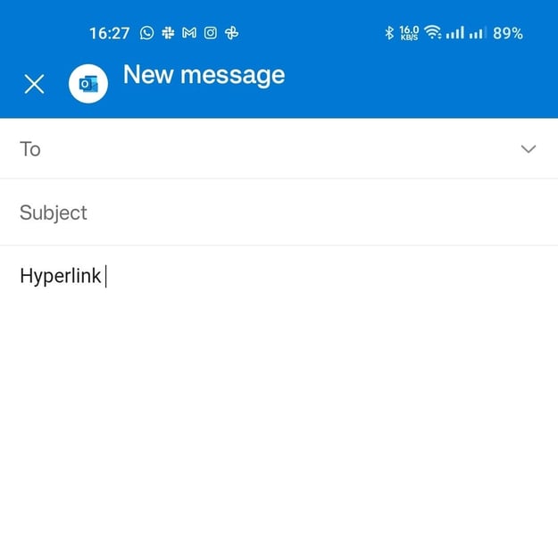 How to hyperlink in Outlook mobile. 