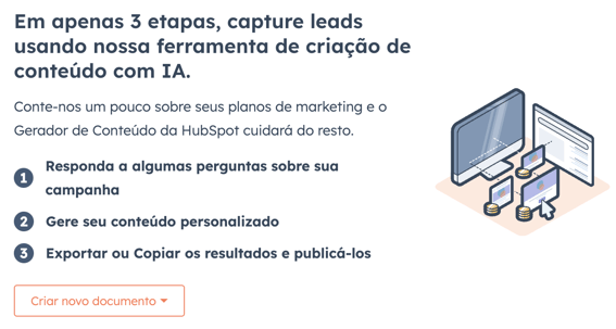 captura de tela mostra assistente de campanhas da HubSpot auxiliando na criação de anúncios para o LinkedIn