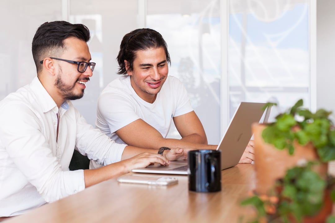 two people working
